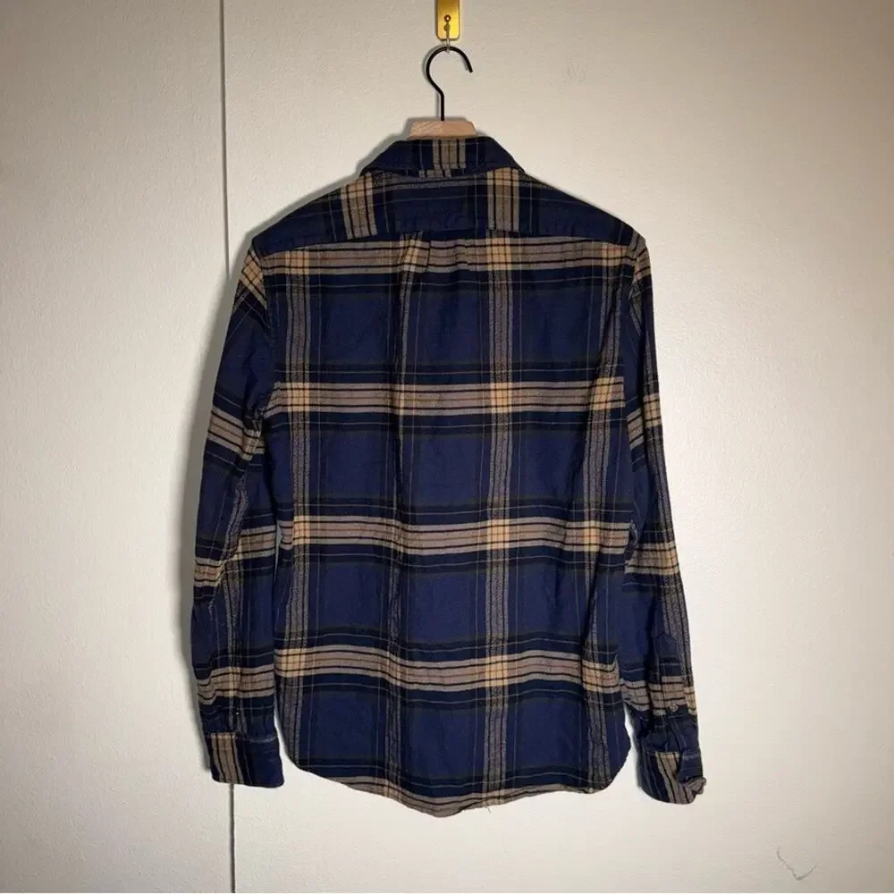 J. CREW Slim Fit Plaid flannel oversized 90s grunge gorpcore button shirt M